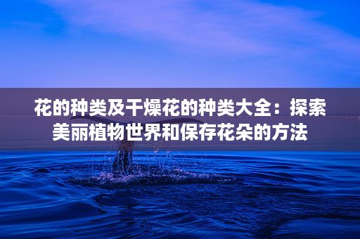 花的种类及干燥花的种类大全：探索美丽植物世界和保存花朵的方法