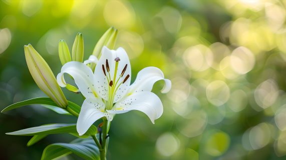 百合花光影图片