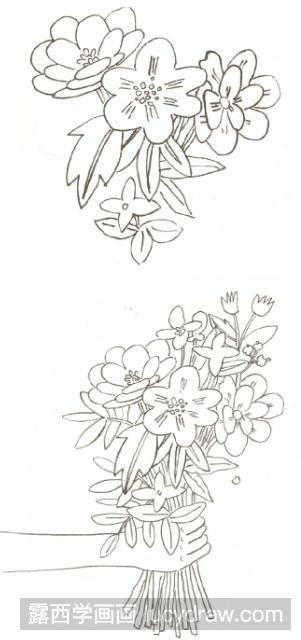 插画教程：怎么画情人节花束