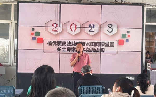 桃优质高效栽培技术田间课堂暨桃组乡土专家技术交流活动在金山顺利举办1.jpg