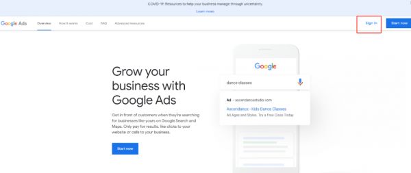 Google Ads广告账号开户