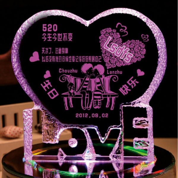 定制水晶love冰山音乐盒八音盒生日结婚创意音乐盒