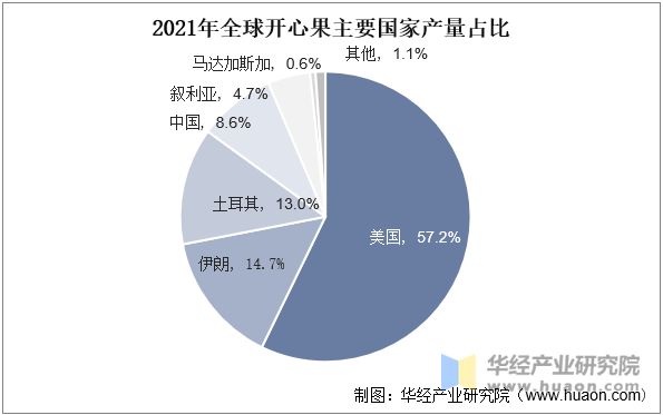 2021年全球开心果主要国家产量占比