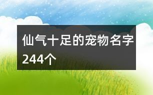 仙气十足的宠物名字244个