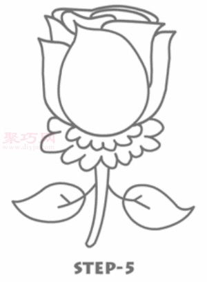 玫瑰花简笔画第5步