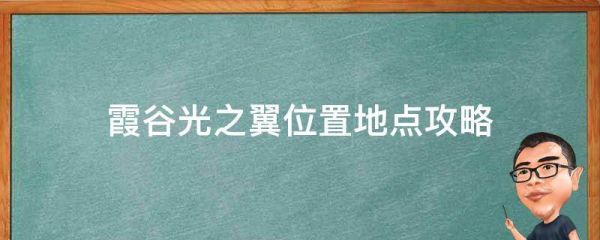 霞谷光之翼位置地点攻略