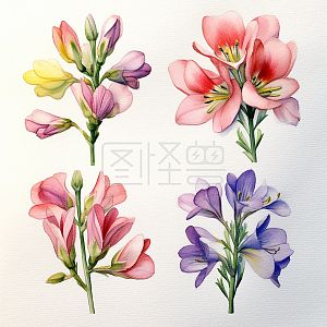 花卉 花朵 植物 绿植 花卉艺术 园艺 装饰 平面 插画 手绘 逼真AIGCsucai 元素素材 AIGC AI数字作品 Midjourney1513